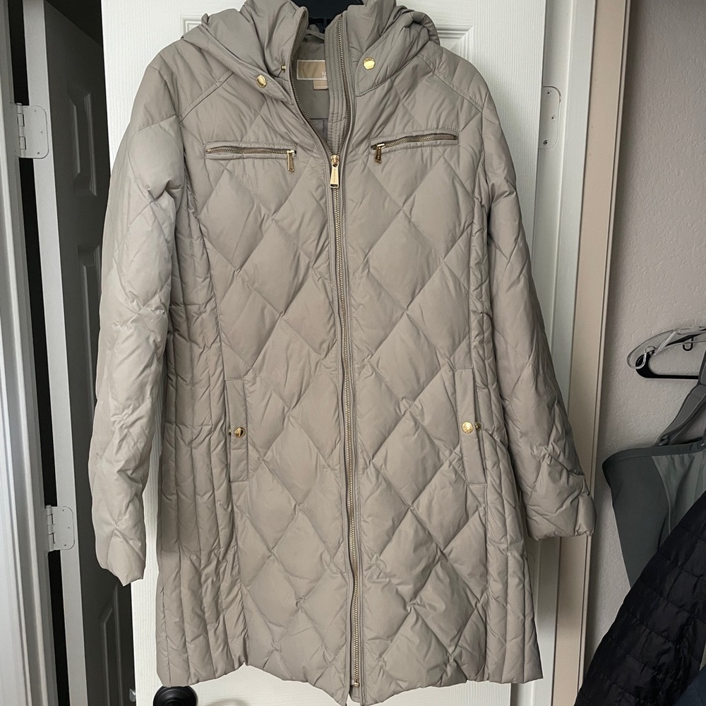 Michael Kors Puffer Parka, Taupe, Large